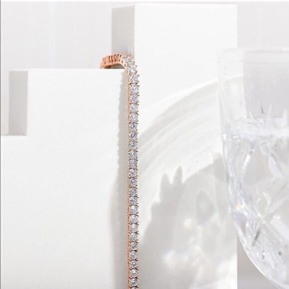 New Rose Gold Diamond Tennis Bracelet - Picture 3 of 6